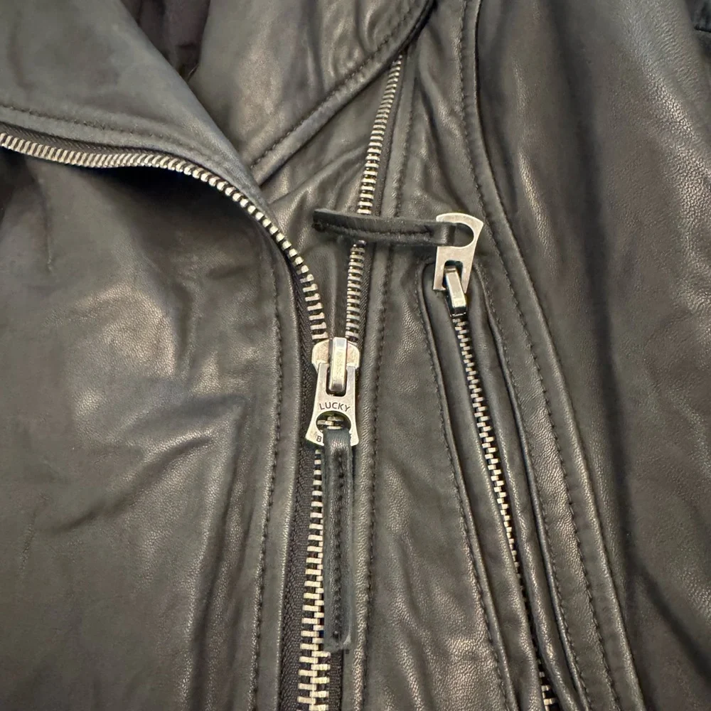 Lucky Brand Black Leather timeless jacket - Picture 11 of 16
